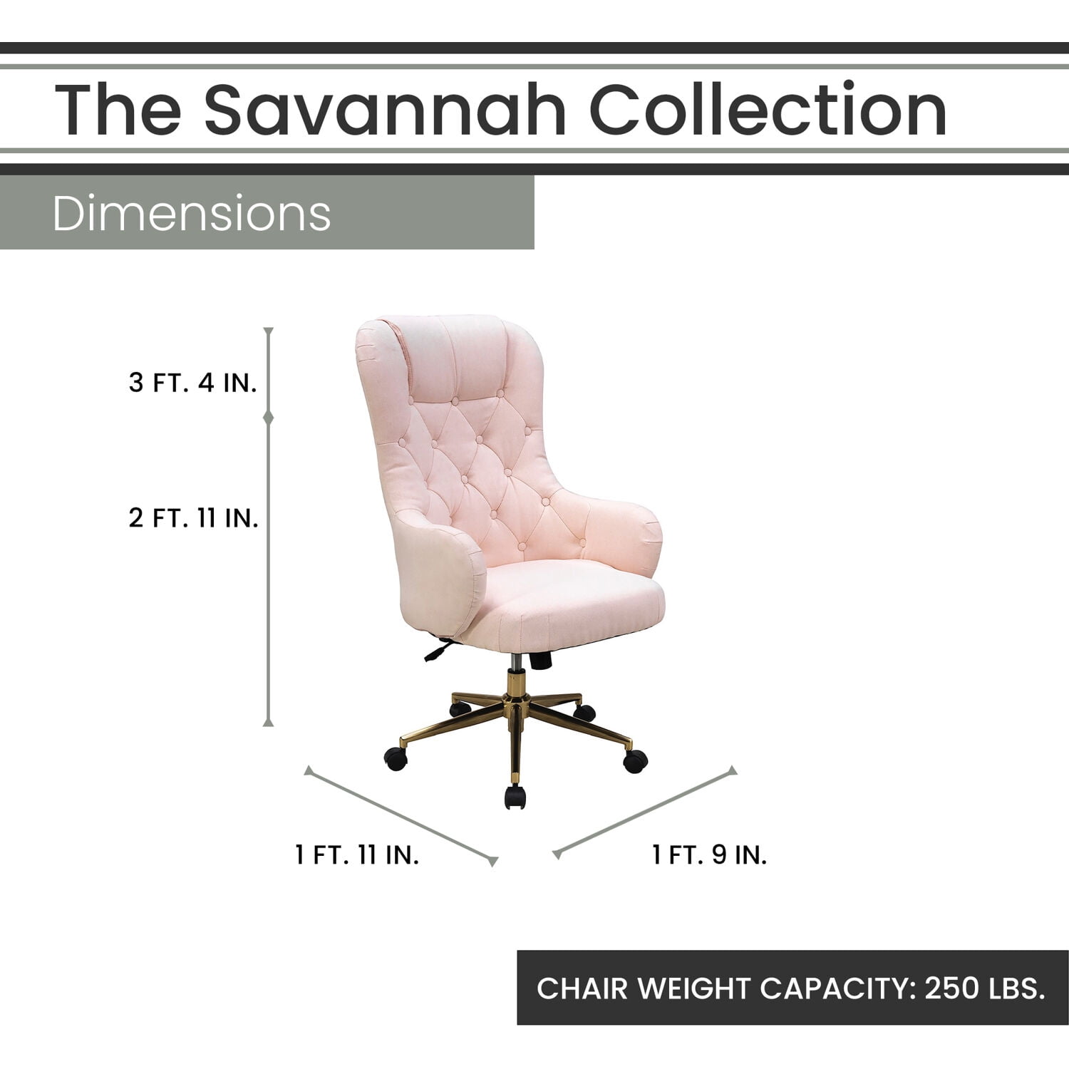 Pink tufted 2024 desk chair