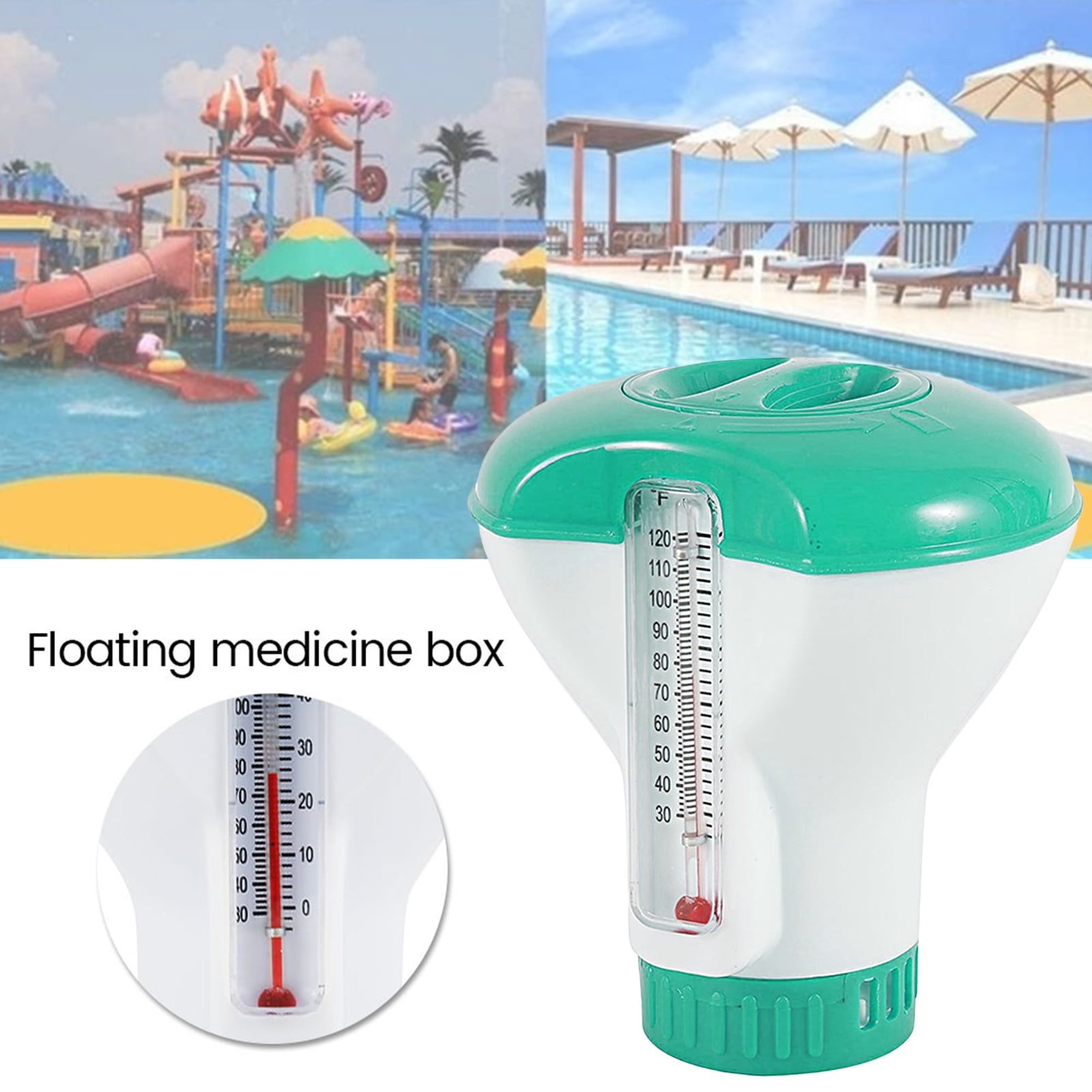 LeKY Efficient Chlorine Dispenser Thermometer Plastic Easy to Operation