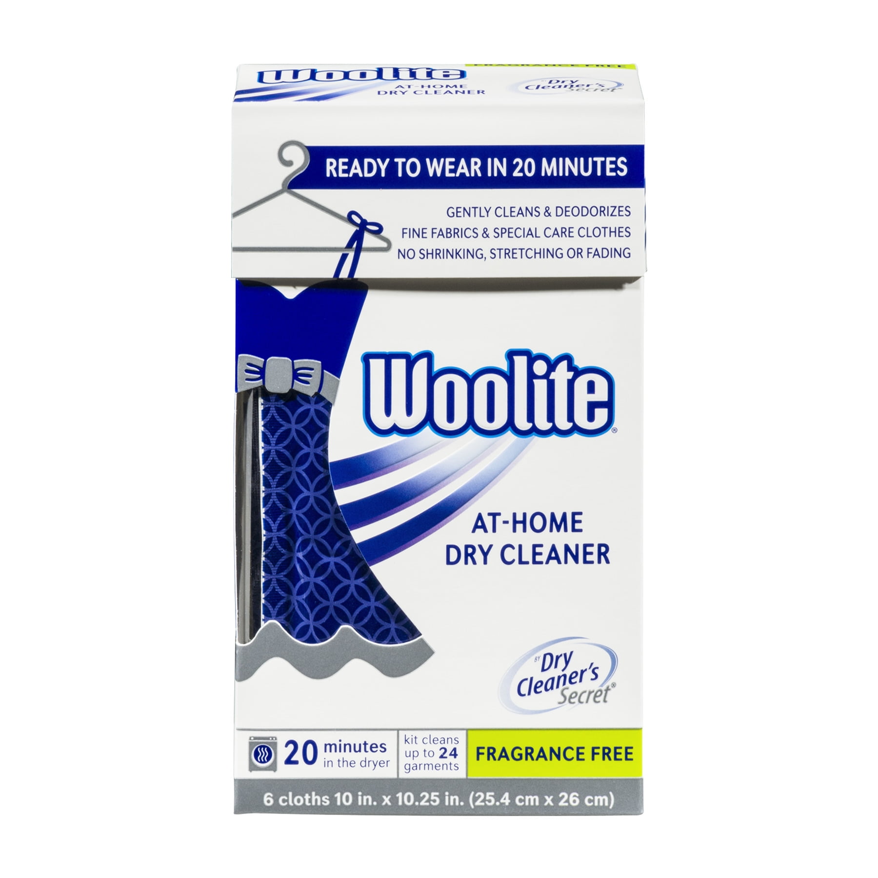Woolite AtHome Dry Cleaner Cloths Fragrance Free, 6 Count Walmart