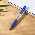 thumbnail image 4 of 3Pcs Retractable Gel Pens, 0.5mm Fine Point Click Gel Ink Pens with Soft Rubber Grip, Transparent Body Pocket Clip Ballpoint Pen for Schǒ-ǒl Office Note‑Taking, Blue Ink, 4 of 7