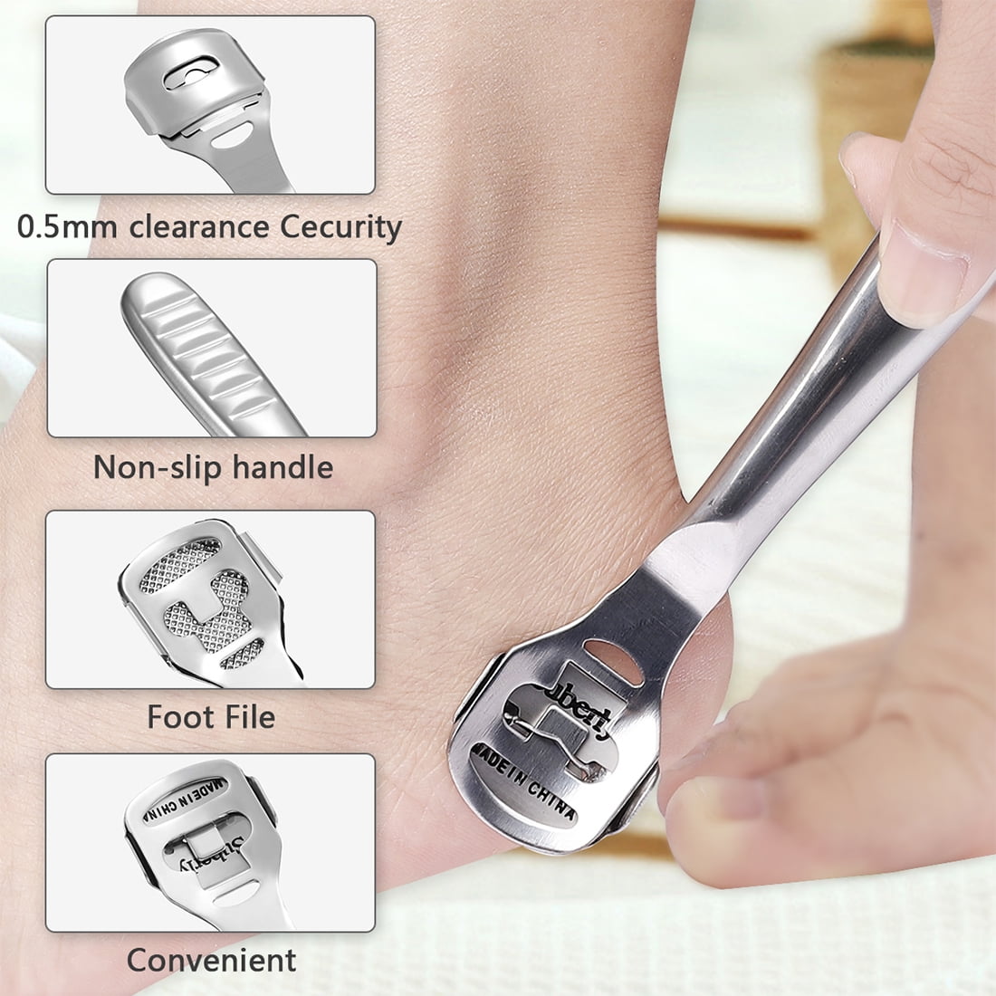 Buy Majestique Foot File - Professional Pedicure foot scrapper with Handle  for Callus, Dry, and Dead Skin Removal - Heel Scraper for Feet, Hands, and  Body - Foot Filer for Use in