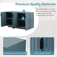 thumbnail image 5 of Atumon Credenza with 4 Doors, Wood Buffet Cabinet, Storage Cabinet with Adjustable Shelves, Modern Accent Cabinet for Entryway Hallway Living Room, 59.8"L x 15.7"W x 33.4"H, Light Blue, 5 of 10