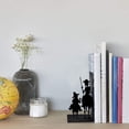thumbnail image 4 of Harpily Home Decor Black Metal Non-Slip Bookend Bracket Heavy Book End Office Book Stopper One Size Black, 4 of 8