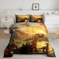 thumbnail image 2 of jejeloiu Wild Dinosaur Bedding Comforter Set,Natural Scenery Mountain Twin Comforter Sets,Jungle Wildlife Bedding Set For Boys Kids,Breathable Bedroom Decorative Reversible,3 Pieces, 2 of 8