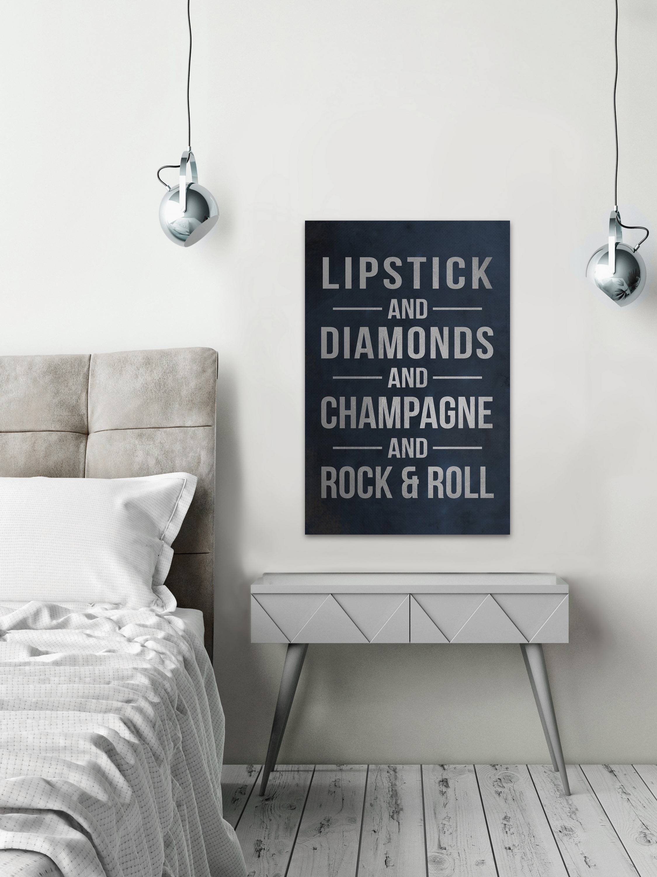 Lipstick and Diamonds Painting Print on Wrapped Canvas