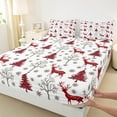 thumbnail image 3 of Manfei Christmas Deer Twin Sheet Sets 3 Pieces for Kids, Snowflakes Trees Twin Fitted Sheet, Merry Xmas Flat Sheet, Ultra Soft Home Decor, 3 of 7