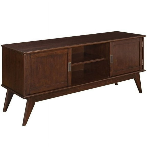 Pemberly Row 60" Low TV Stand in Auburn Brown
