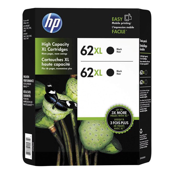 Hp 62xl Black Ink Cartridge 2 Pack