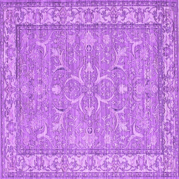 Ahgly Company Indoor Square Abstract Purple Contemporary Area Rugs, 7' Square