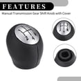 thumbnail image 6 of 5 Speed Shift Knob - Stick Shifter Lever Knob - for Renault Megane 10-15 Faux Leather Black - 1 Pc, 6 of 6
