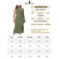 thumbnail image 6 of Unique Bargains Women's Plus Size Elegant Knit Slit Tank Midi Ruched Bodycon Dresses 1X Army Green, 6 of 6