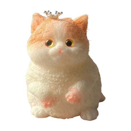 Cat Relaxation Stress Ball Squeeze Desk Decorations Orange Cat Plush Squishmallow Cat 3X2 In Cute Desk Decor 1 Pc Squeeze Toys for Relaxation Cat Decor for Home