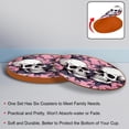 thumbnail image 4 of Skull 6PCS Round Microfiber Leather Car Coasters, 11x11 cm/4.3x4.3 in, Set of Cup Holders for Car, Absorbent Drink Coasters for Car, Car Accessories, 4 of 6