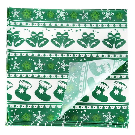 Uxcell 100pcs Socks Wax Paper Sheets 7" x 7" Bell-adorned Oil-absorbing Dry Food Wrapping Paper for Sandwich Baking Paper Liners Picnic Basket Bread Hamburger Wrap Kitchen, Green