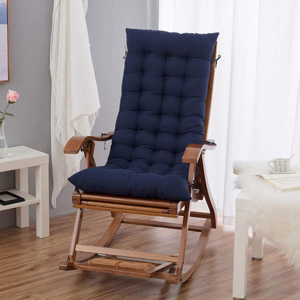ORUYROP Large Rocking Chair Cushion High Back Sun Lounger Cushion Thicken Recliner Garden Chair Pad Mat with Ties Relax Seat Cushion Mattress Navy 53x170cm 21x67inch Walmart