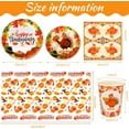 thumbnail image 5 of HOWAF 97Pcs Happy Thanksgiving Party Supplies Disposable Dinnerware, Turkey Maple Leaf Themed Plate, Cup, Napkin, Cutlery, Tablecloth for Thanksgiving Table Decoration Tableware, Serves 24 Guests, 5 of 7