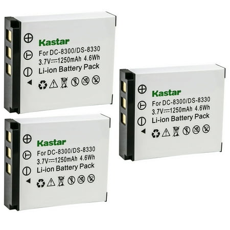 Image of Kastar DS-8330 Battery 3-Pack Replacement for Traveler DC-8600 Traveler DC-X5 Traveler DC-XZ6 Megapix Vx8 Minox DC 1011 DC 1022 DC 8111 DC 8122 Premier DS8330 PRIMA DS-8330 DS-8340 DS-588 Camera