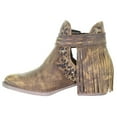 thumbnail image 4 of Circle G by Corral Womens Leopard Fringe Round Toe Pull On Cowboy  Ankle Bo, 4 of 5