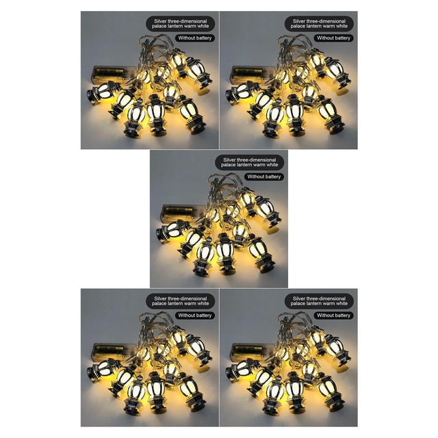 bedienty Light String Plastic String Light Chain for Party Light Chain Waterproof Home Garden wedding Party Outdoor Holiday Decoration Silver warm white 5Set