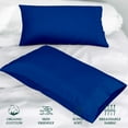 thumbnail image 5 of ROYALE LINENS 300 Thread Count 100% Long Staple Combed Cotton Pillowcases Set of 2 - Ultra Soft - Standard Bed Pillow Cover - 20"x26" - Breathable, Cool & Crisp Percale Pillow Cases (Std, Dark Navy), 5 of 10