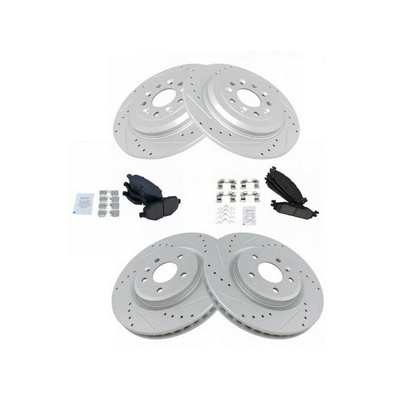 Front and Rear Brake Pad and Rotor Kit - Compatible with 2011 - 2019 Ford Explorer 2012 2013 2014 2015 2016 2017 2018