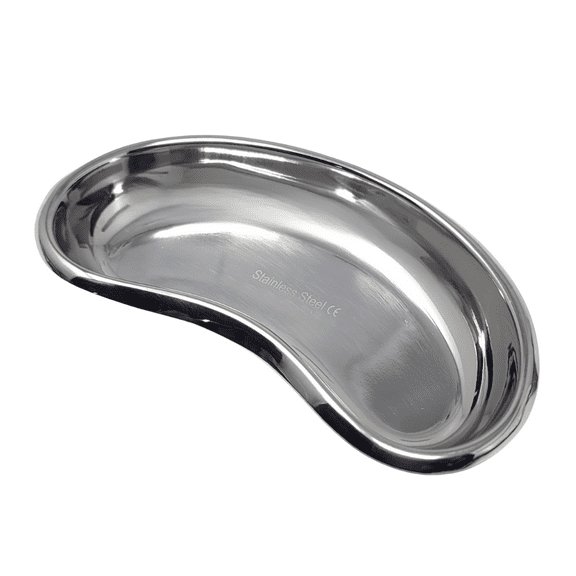 Multipurpose Kidney Tray Stainless Steel Basin Rounded Edges Lab Tray Instruments Storage - 6.5"