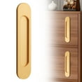 thumbnail image 2 of Recessed Finger Flush Pulls with Edge Pull -Sliding Closet Door Handles Hardware Suitable for Pocket Door,Closet Door,Sliding Doors, Barn Door Handle, Easy to Use, 1Pc, Multicolor(Gold,7.1x1.5"), 2 of 9