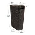 thumbnail image 4 of Mind Reader 40L Slim Laundry Hamper, Clothes Basket, Lid, Plastic, 18"L x 10.4"W x 23.5"H, Brown, 4 of 9