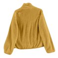 thumbnail image 4 of Jackets for Women Fleece Solid Color Zipper Up Stand Collar with Pockets Hooded Sweatshirt Fall Outfits Casual Comfy Y2K Tops Winter Clothes 2025 Yellow S-3XL, 4 of 5