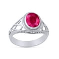 thumbnail image 2 of AFFY Celtic Lady's Simulated Ruby Ring In 14K White Gold Plated 925 Sterling Silver Jewelry for Ladies, Ring Size 14, 2 of 4