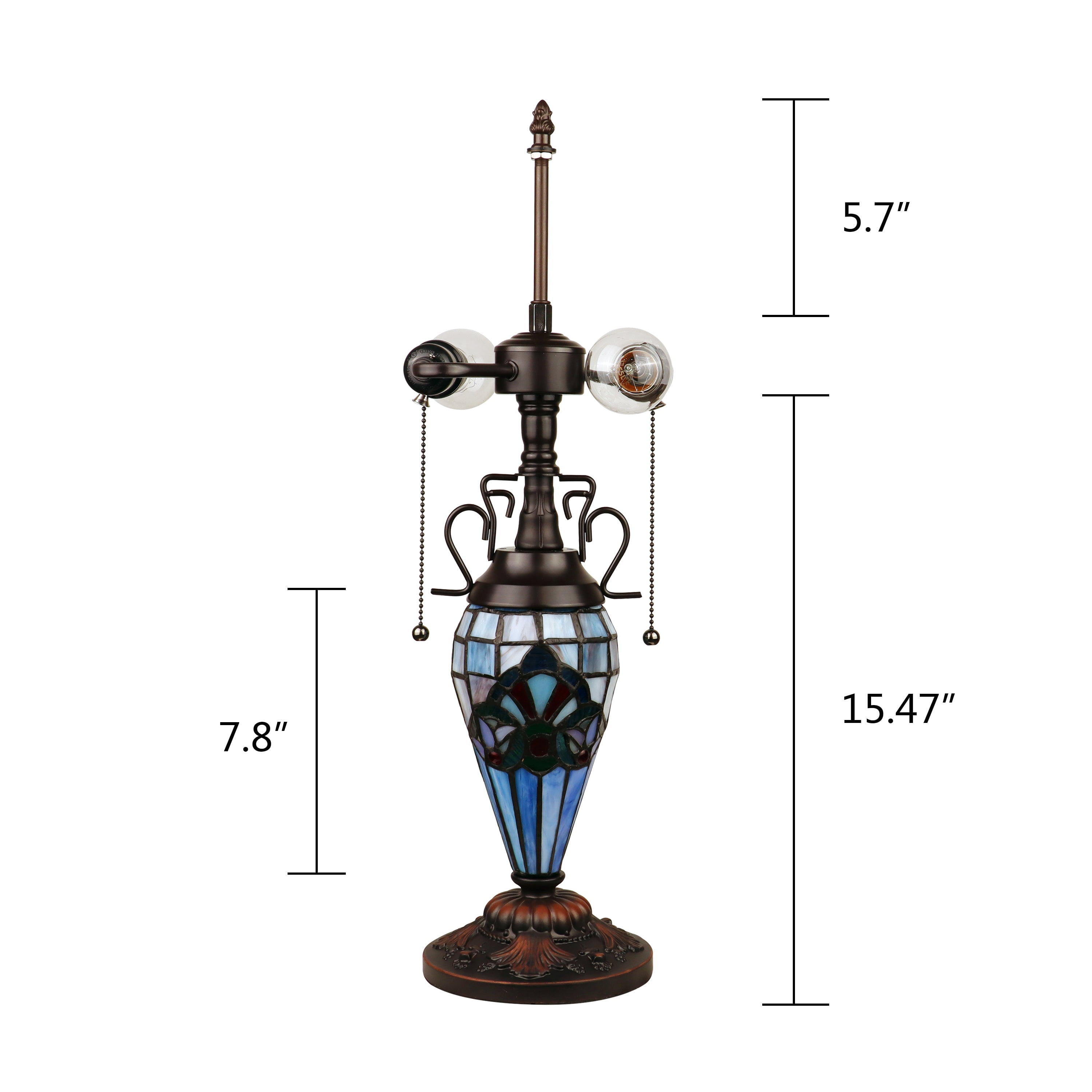 RADIANCE goods Victorian-Style Dark Bronze 3 Light Double Lit Table Lamp 16" Wide