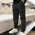 thumbnail image 3 of Ceisia Boys' Solid Cotton Cargo Jogger Pants with Multi-Pocket for Casual & Outdoor Wear Black 9 Years Gifts, 3 of 4