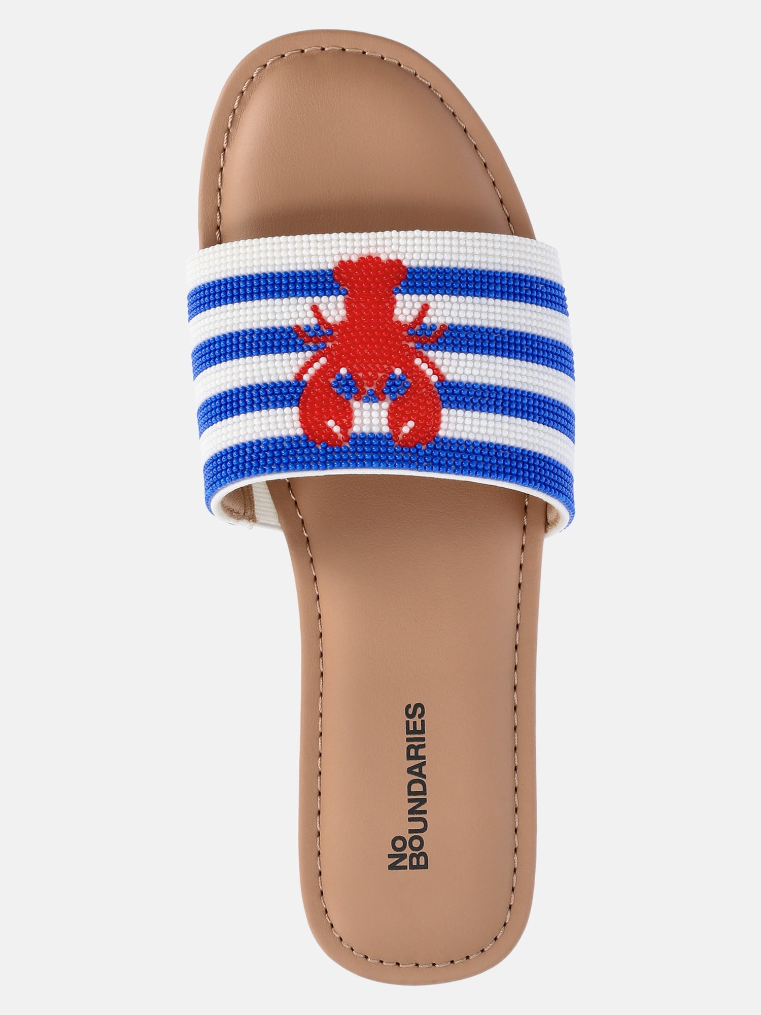 No Boundaries Women's Beaded Slide Sandals