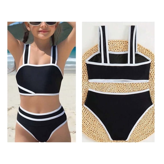 2 Piece Swimsuit for Girls Quick Dry Girls Bikini Sets with Chest Pad Girls Bathing Suits Size 13-14 Years