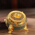 thumbnail image 5 of Vintage Incense Burner Holder, Gold & Blue, 5 of 6