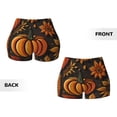 thumbnail image 5 of Picia Autumn Pumpkin Leaves Printed Workout Shorts for Women Seamless Scrunch Butt Lifting High Waisted Yoga Gym Booty Running Moisture-wicking Short Pants-Large, 5 of 9