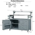 thumbnail image 2 of DEALTOPS Outdoor Kitchen Island Storage Cart with Raised Shelf and Stainless Steel Top, Grill Prep Cart BBQ Station, Gray Blue, 2 of 10