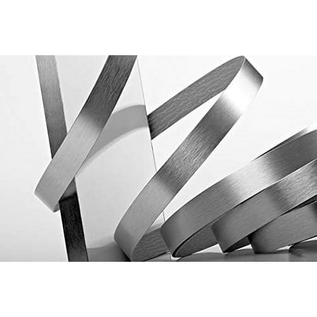 Edge Supply Brushed Aluminum Stainless Steel 7/8" X 1mm Thickness Edgebanding Roll - Non Glued - Made in USA. (7/8 inch X 50 ft)