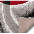 thumbnail image 6 of Well Woven Olly Red Geometric Stripes Thick Soft Plush 3D Textured Shag 2'3" x 7'3" Runner Rug, 6 of 8