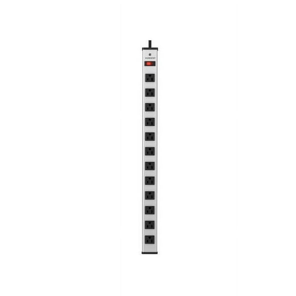 Monster 3001095 6 ft. 12 Outlets Power Strip, Silver & Black