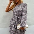 thumbnail image 3 of Vestido de hombros inclinados Ticfox mujer floral 100% poliéster, 3 of 9