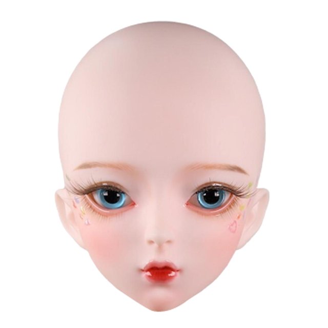 1/3 BJD Doll Molde de Cabeza de Vinilo Hecho a Mano con Ojos de Práctica de Reparación Juguetes para Sunnimix BJD Doll Head