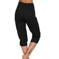 thumbnail image 6 of HAiming Capris Pants for Women Summer Low Rise Drawstring Elastic Waist Causal Yoga Pant Jogger Trousers with Pockets, 6 of 7