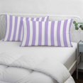 thumbnail image 4 of Purple Striped Small Pillow Covers, Modern Farmhouse Purple White Stripes Soft Breathable Throw Pillow Cases with Invisible Zipper, Decorative Pillowcase Pillows Protectors for Sofa Bed Chair 12"x20", 4 of 9