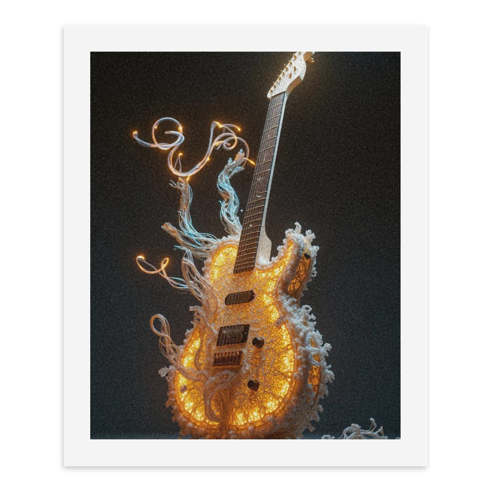 Paint By Numbers Kit for Adults Beginner - Illuminated Guitar Sculpture DIY Canvas Painting Kits for Adults, Frameless Paint By Number for Adults for Home Wall Decor 16x20 Inch