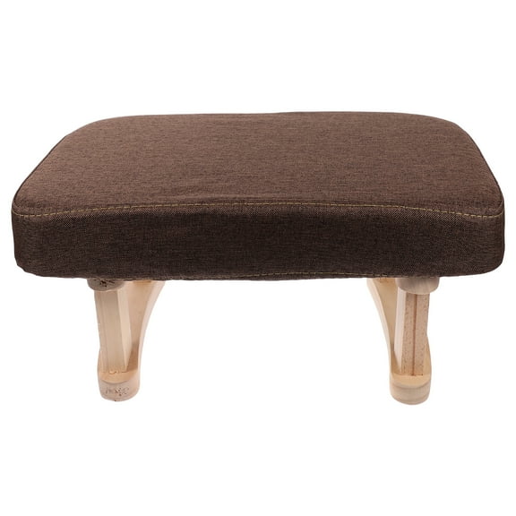 Worgeous Wood Foot Stool for Bedroom Shoe Seat Step Stool Padded Footstools Small for Bedroom Living Room Office Entryway Light Brown