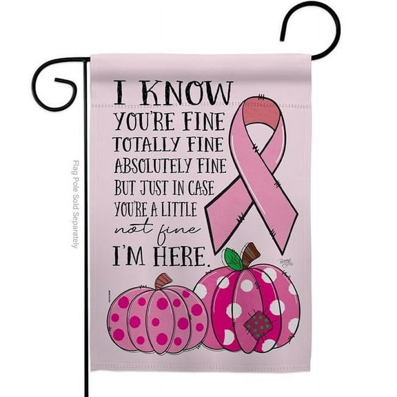 Breeze Decor G120273-BO 13 x 18.5 in. Pink Im Here Garden Flag