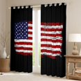 thumbnail image 2 of Manfei Patriotic Us Flag Kitchen Curtains,Stars Stripe Black Out Curtains Pack of 2 (42x63 Each),Red Black, 2 of 7