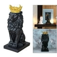 thumbnail image 6 of Nordic Resin Lion Statue with Sculpture Crafts Home Desktop Office Decorations Gift Modern Figurine , Black, 6 of 8