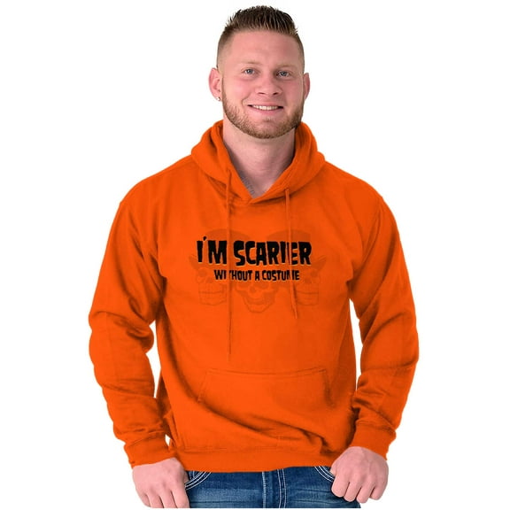 Halloween Scarier Without A Costume Unisex Plus Fleece Graphic Hoodie Brisco Brands 4X
